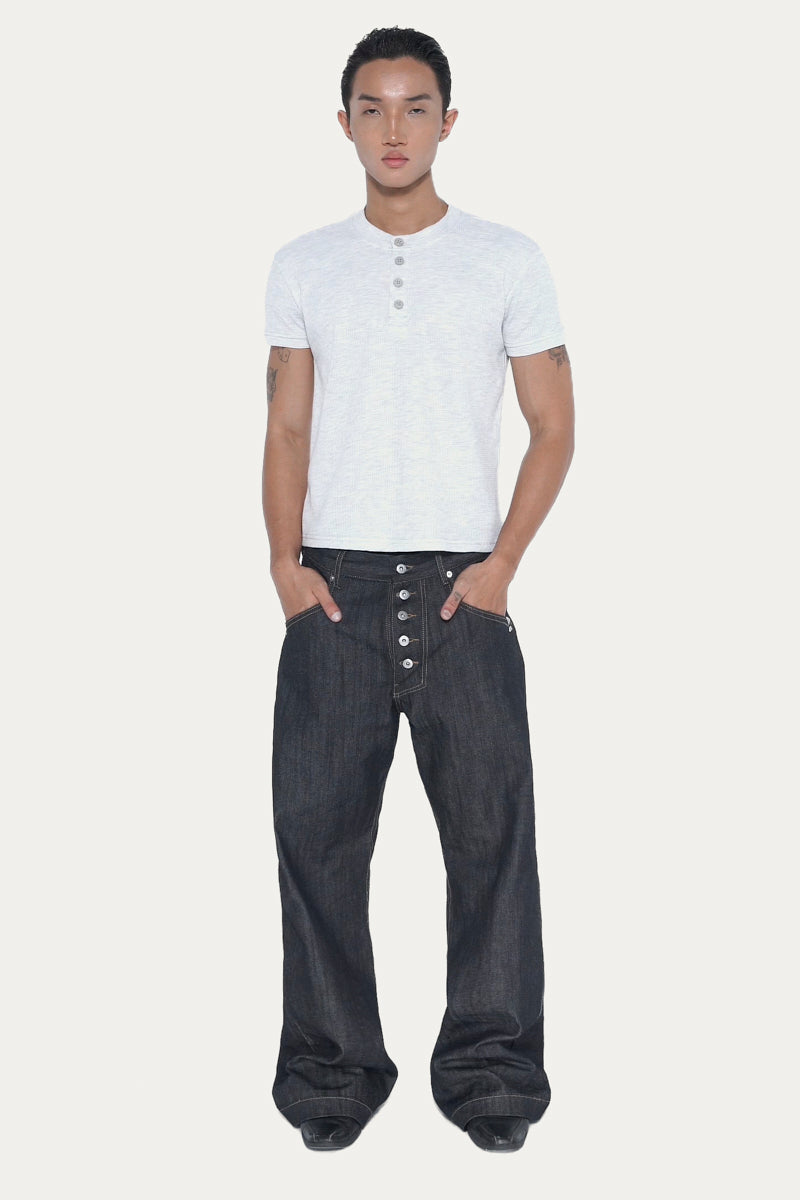 HENLEY 1.0 SHORT - SLEEVE | LIGHT GREY MARL