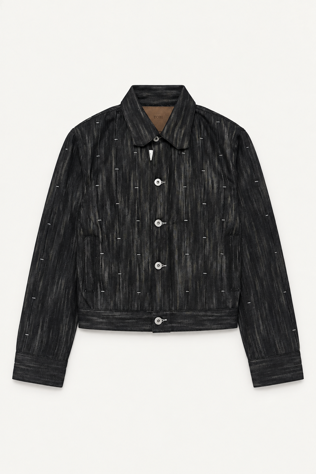 PLEAT 1.0 DENIM JACKET | BLACK SLUB