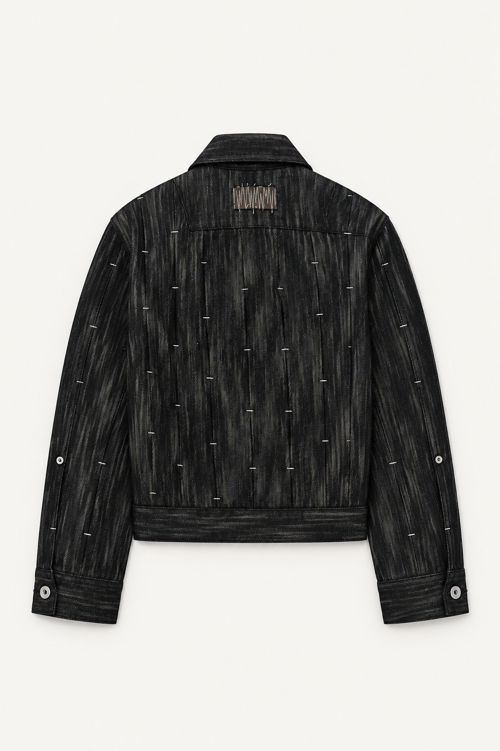 PLEAT 1.0 DENIM JACKET | BLACK SLUB