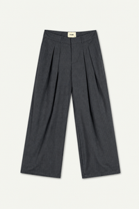 VAREL DOUBLE - PLEAT TROUSER | DARK GREY