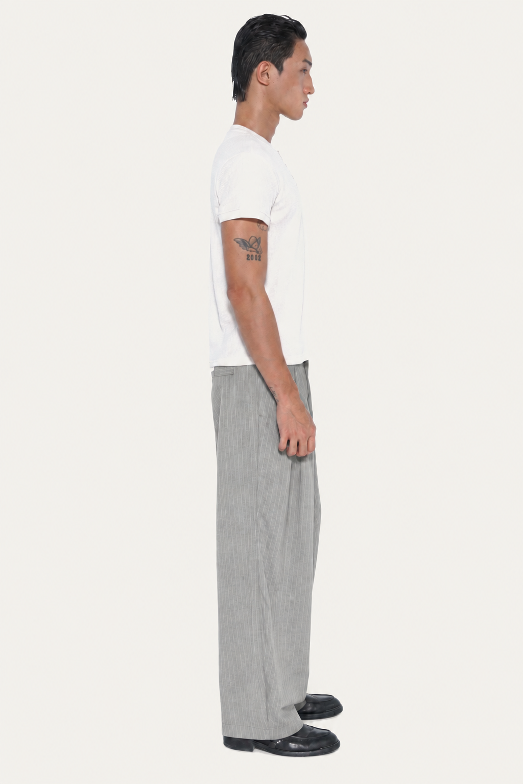 VAREL DOUBLE - PLEAT TROUSER | CHARCOAL