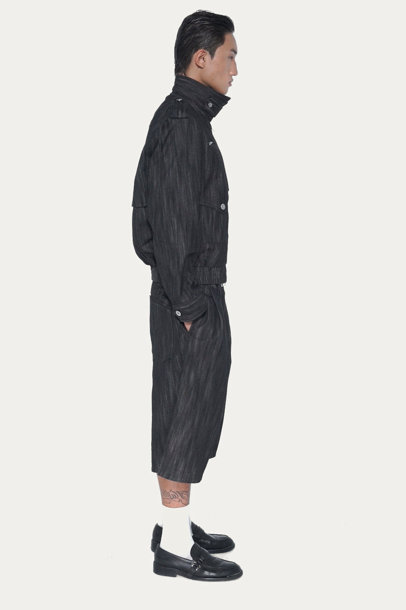 STRUCTURE 1.0 DENIM SHORTS | BLACK SLUB