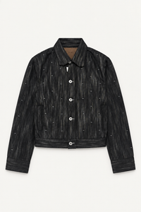 PLEAT 1.0 DENIM JACKET | BLACK SLUB